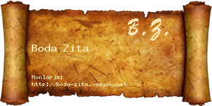 Boda Zita névjegykártya