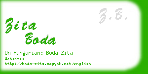 zita boda business card
